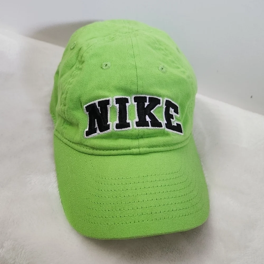 Nike Lime Green Black White Swoosh Just Do It Baseball Hat Cap Unisex Size 4-7